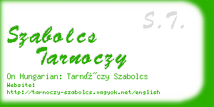 szabolcs tarnoczy business card